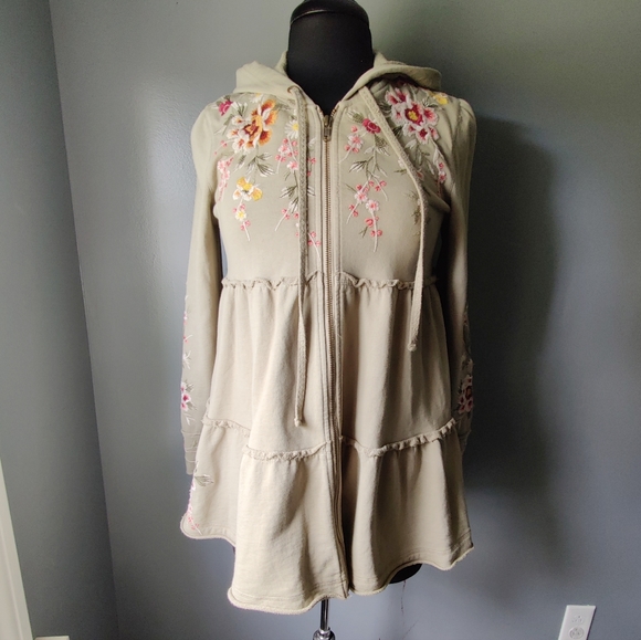 *NWOT* Johnny Was Acacia Cotton Tiered Hoodie - Picture 2 of 8